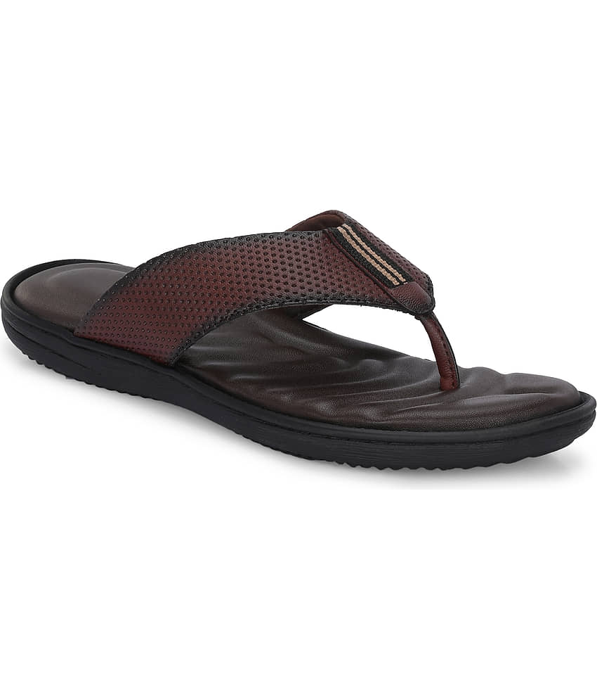 Leeport Tan Men's Thong Flip Flop
