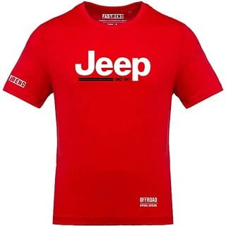 Fastbend Mens Red Printed Cotton Blend Round Neck T-Shirt