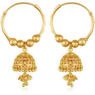 South Screw back alloy Gold plated Jhumki, Jhumka, Jhumkas Earring for Women and Girls VFJ1495ERG