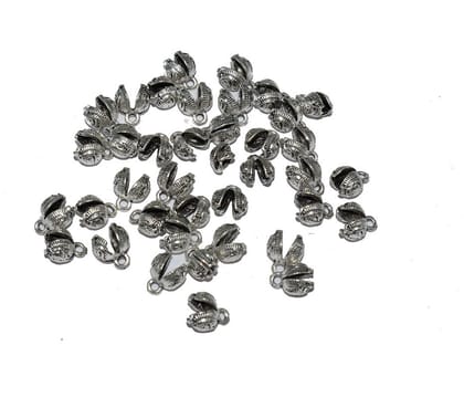 Silver ball dangle charms beads latkan jhumki/Neacklace and Bangle metal beads for Jewellery Making. LOOP-024-Per Packet of Approx 125 Pcs (100 Gram) / 10X8 MM