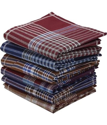 THRIFTKART Multi Cotton Men's Handkerchief ( Pack of 6 )