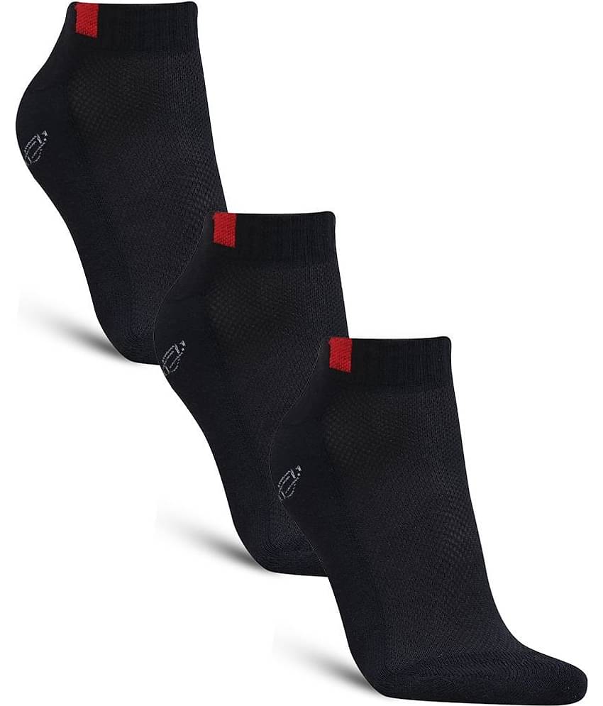 Dollar - Cotton Men's Solid Black Low Ankle Socks ( Pack of 3 )
