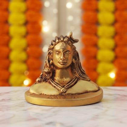 Brass Adiyogi Premium Showpiece | Meditation Decor, Height : 3 Inch (BSMAS1400 D)