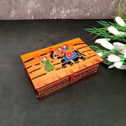 Jewellery box | Wooden Jewelry Box with Lock | Storage Box - For Dressing Table, Home & Table Decor & Gifts - (8X5) Inch-Pack of 1