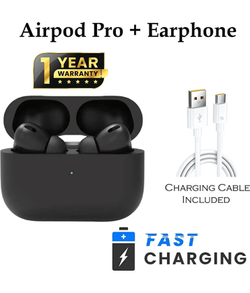 Ultra-Bass Noise-Cancelling Earbuds – USB-C Fast Charge, Sleek Black Finish