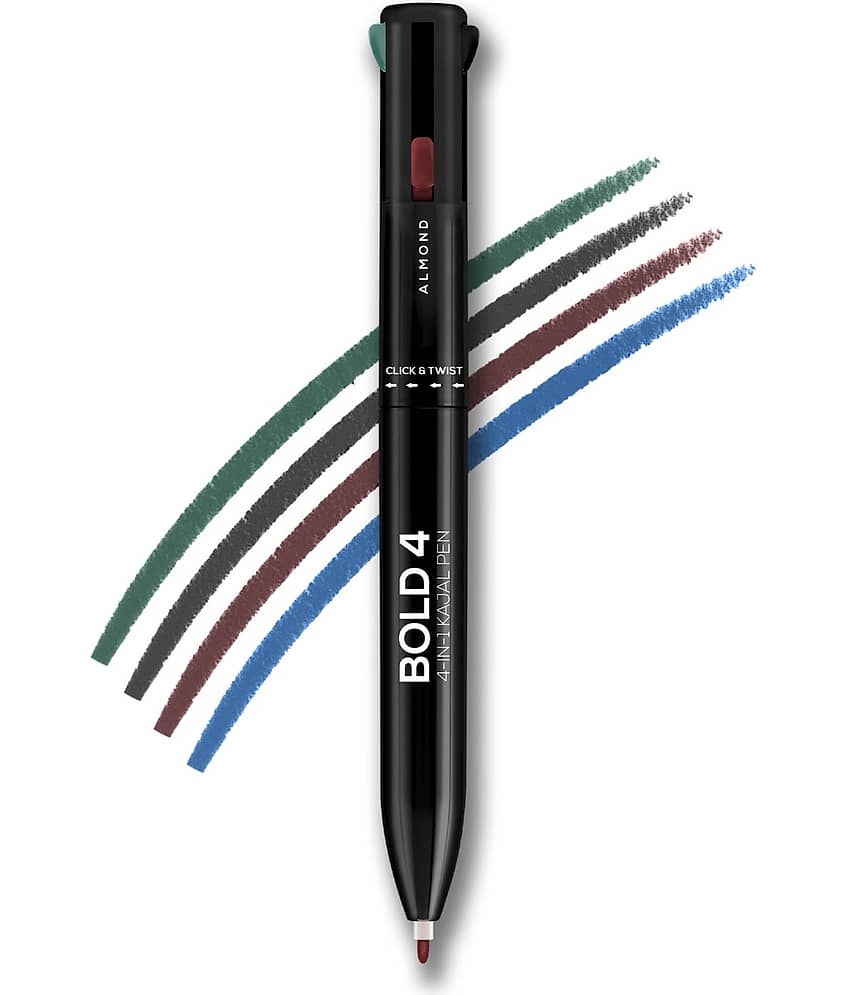 RENEE Bold 4-IN 1 Kajal | Black, Brown, Teal, Blue | Matte, One-Stroke, Travel, 0.4g