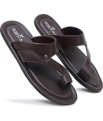 SHUAN Brown Men's Thong Flip Flop