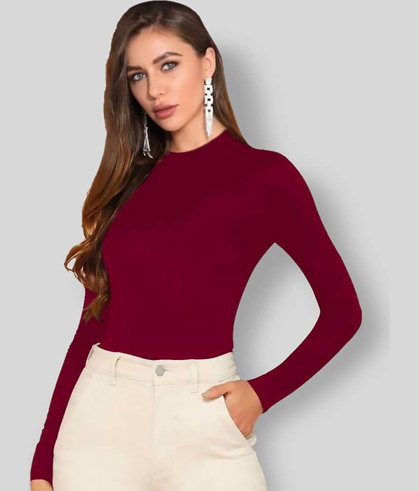 Dream Beauty Fashion Women's Cotton Blend Regular Top ( Maroon )