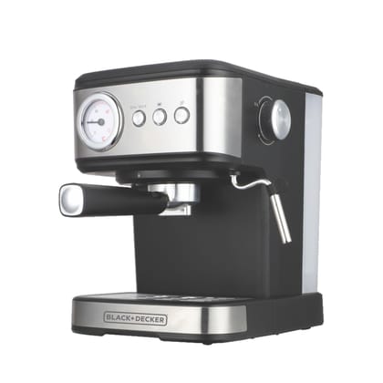 BLACK+DECKER BXCM1001IN 1100W 10-Cup 15 Bar Expresso Coffee Maker | 1.5L Water Tank Capacity | Anti-Drip Feature | Auto Keep-Warm Function | 2-year Warranty -(Black+Grey) BLACK+DECKER BXCM1001IN 1100W 10-Cup 15 Bar Expresso Coffee Maker | 1.5L Water Tank
