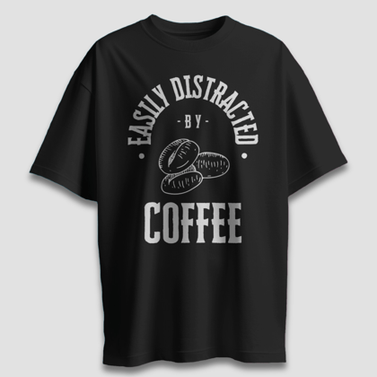 Distracted by Coffee - Dark-Black / XS