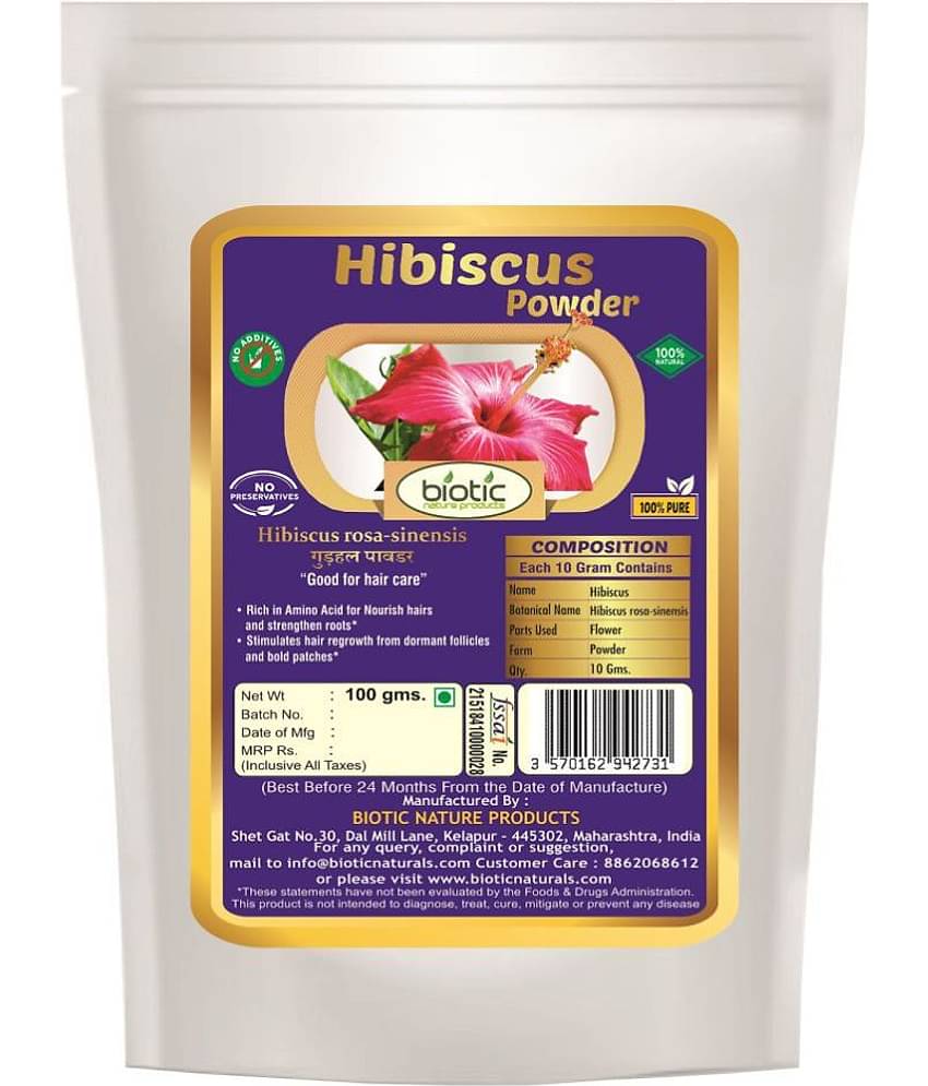 Biotic Hibiscus Powder Temporary Hair Color Red 100 g