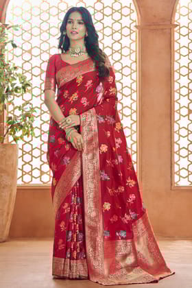 Red Banarasi Silk Saree