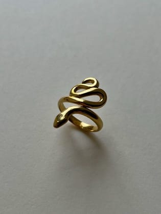Golden Adjustable Serpent Ring