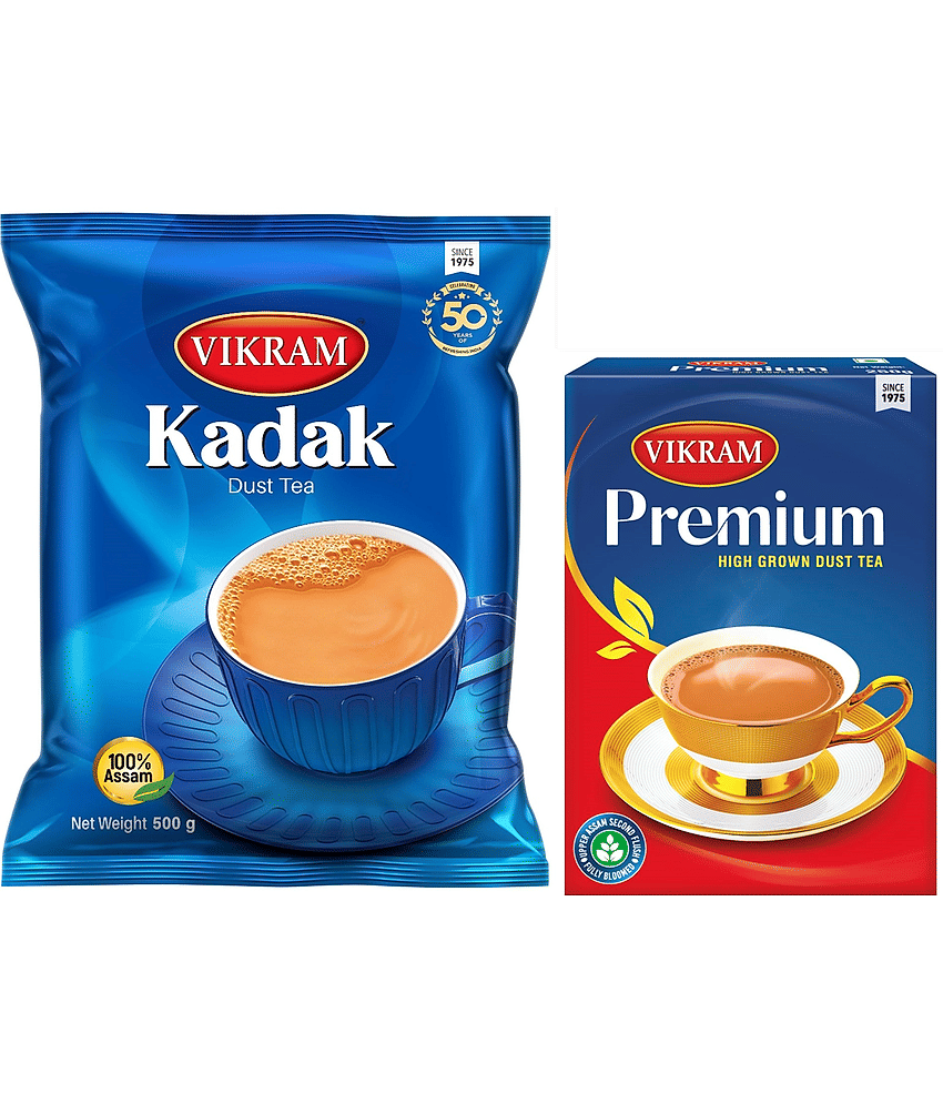 Vikram Tea ComboKadak Dust Tea 500g & Premium High Grown Dust Tea 250g750g(Pack of 2)