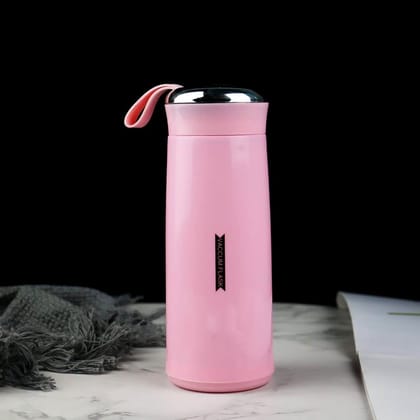Water bottle 400ml leak proof, glass water bottle with daily water intake for gym and children, Nice Bottle (1 pc / Pink Color)_assorted colour