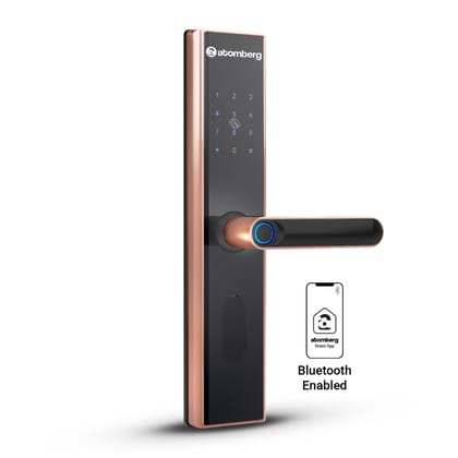 Atomberg SL 1 Smart Door Lock | 6 Ways Unlocking | Fingerprint | PIN | Remote OTP | NFC Card | Atomberg Home App (Data Stored in India) | Key | 5 Stainless Steel Bolt | 2 Year Warranty (Rose Gold)