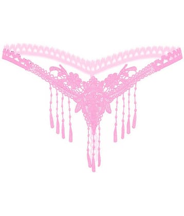 FIHA Pack of 1 Lace Thongs For Women ( Peach )