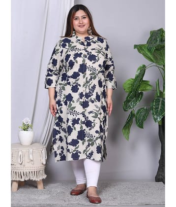 Avnii Cotton Printed Straight Women's Kurti - Blue ( Pack of 1 )