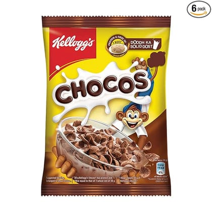Kelloggs Chocos - With Protein & Fibre Of 1 Roti In Each Bowl, High In Calcium & Protein, Breakfast Cereals, 52 g Kelloggs Chocos - With Protein & Fibre Of 1 Roti In Each Bowl, High In Calcium & Protein, Breakfast Cereals, 52 g