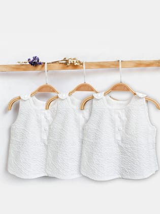 Pure White Baby Boys' 100% Cotton Unique Jabla Pack of 3-0-3 months