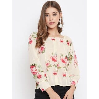 Purys Women Multicolor Floral Basic Top