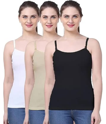 sudarking Pack of 3 Cotton Slip ( Black )