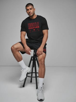 Hustle Culture Cotton Mens T Shirt and Shorts Combo Set-S