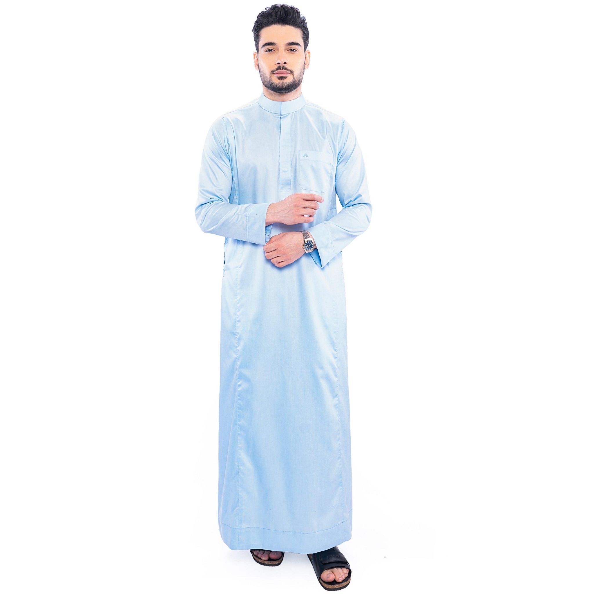 Kurvig Saudi Sky Blue Thobe Men-S