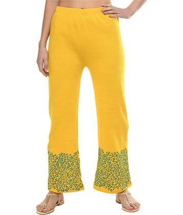 IndiWeaves Pack of 1 Woollen Straight Women's Palazzos ( Yellow )