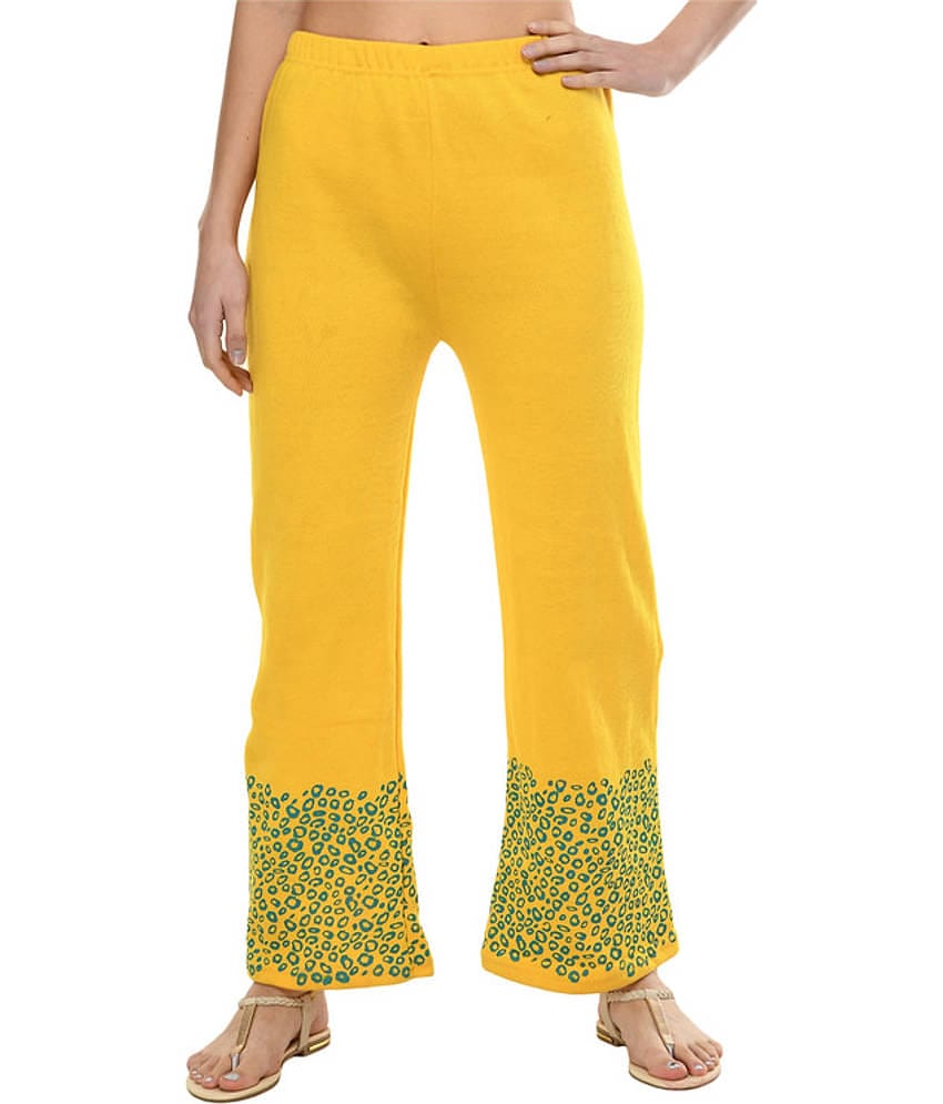 IndiWeaves Pack of 1 Woollen Straight Women's Palazzos ( Yellow )