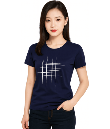 attitude start of fashion Women Cotton Printed Regular Fit Round Neck T-Shirt ( Blue )