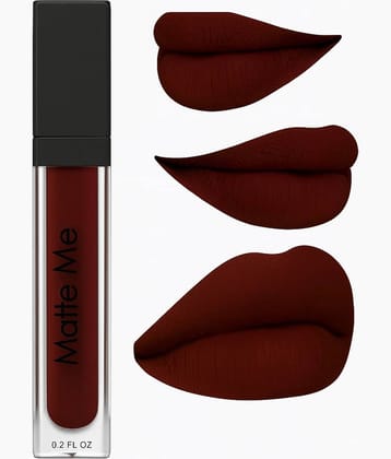 Beauty Women Maroon Matte Smudge Free Liquid Lipstick ( Pack of 1 )