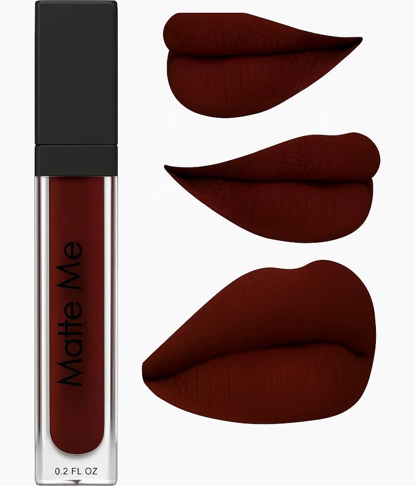 Beauty Women Maroon Matte Smudge Free Liquid Lipstick ( Pack of 1 )