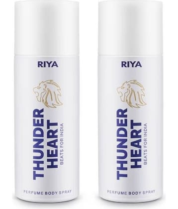 Riya Thunderheart White Deodorant Spray & Perfume For Men 150ml Each ( Pack of 2 )
