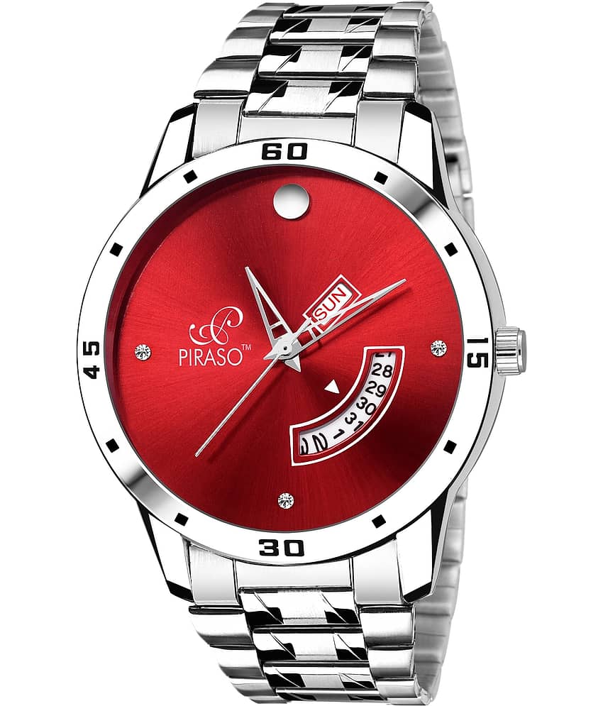PIRASO Silver Stainless Steel Analog Men's Watch