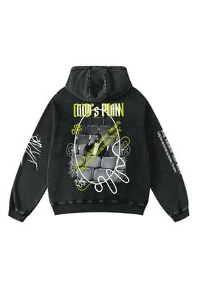 God’s Plan - Drake Designed Oversized Hoodie-S / Vintage Black