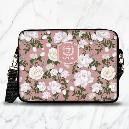 Peonies Laptop Bag-Coral / 13.3"
