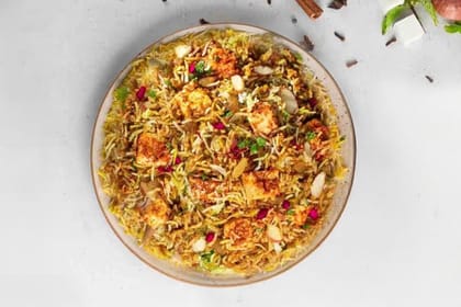 Lucknowi Paneer Subz Biryani -Serves 1. Lucknowi Paneer Subz Biryani -Serves 1.