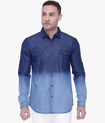 Kuons Avenue - Blue Denim Slim Fit Men's Casual Shirt ( Pack of 1 )