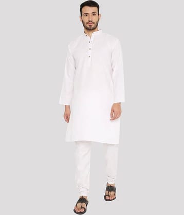 Maharaja - White Cotton Regular Fit Men's Kurta Pyjama Set ( Pack of 1 )