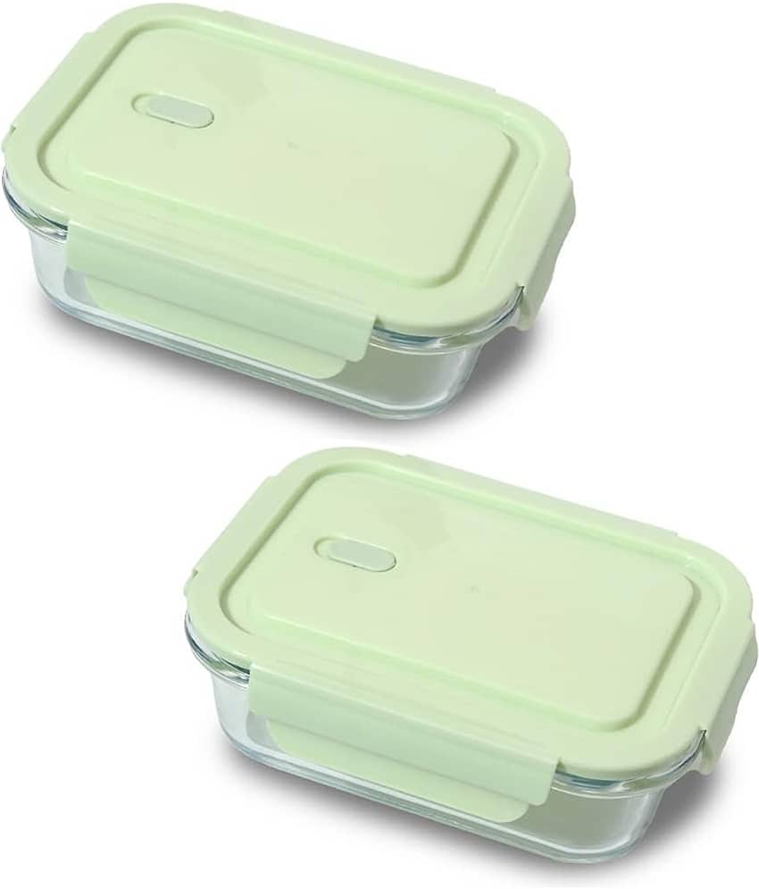 ATIPRIYA Borosilicate 410 ml Glass Multicolor Multi-Purpose Container ( Set of 2 )