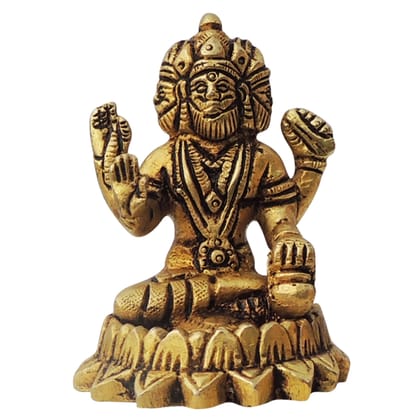 Brass Brahma Ji Statue – Handmade Hindu God Decorative Idol, Height : 3 Inch (BSMAS1397 C)