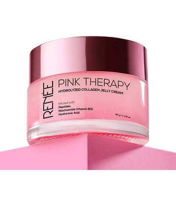 RENEE Pink Therapy Collagen Overnight Sleep Jelly Mask, Hydrates, Repairs & Plumps Skin, With Peptides, Niacinamide & Hydrolyzed Collagen, 50g