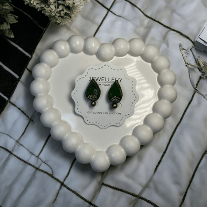 Emerald Leaf Earrings