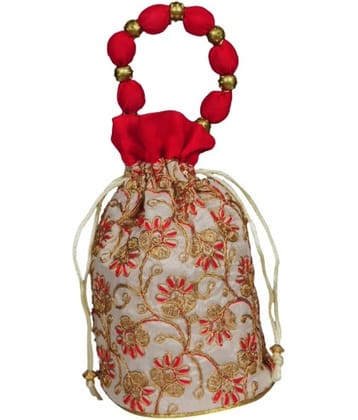 SUNESH CREATION Maroon Silk Potli