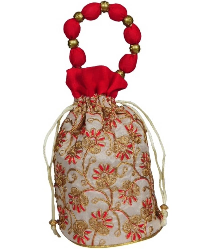 SUNESH CREATION Maroon Silk Potli