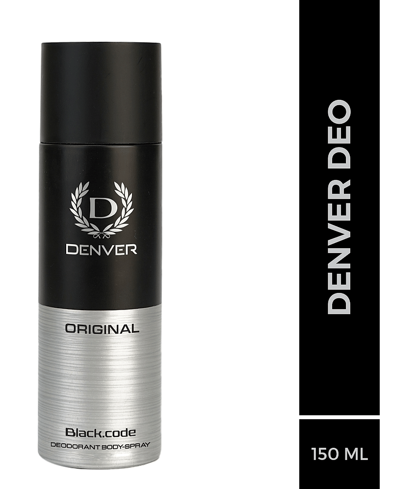 DENVER Black Code Original Deo Long Lasting Deodorant Spray - For Men 150 ml, (Pack of 1)