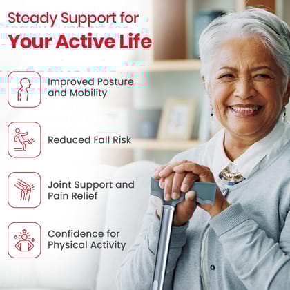 Walking Cane Single Leg | Lightweight Adjustable Stick - Pack of 1 - ASSORTED