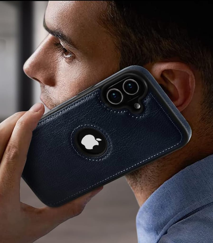 LIRAMARK PU Leather Flexible Back Cover Case Designed for iPhone 16