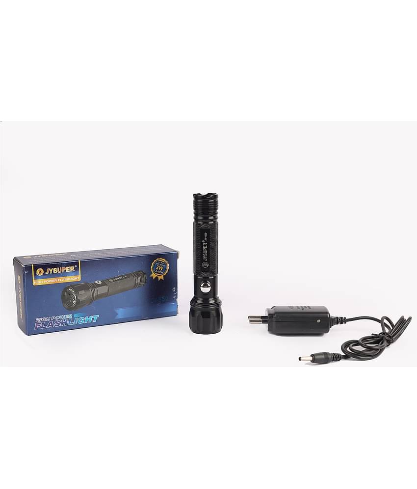 JY Super 859 - 2W Rechargeable Flashlight Long Range Torch with Aluminium body ( Pack of 1 )